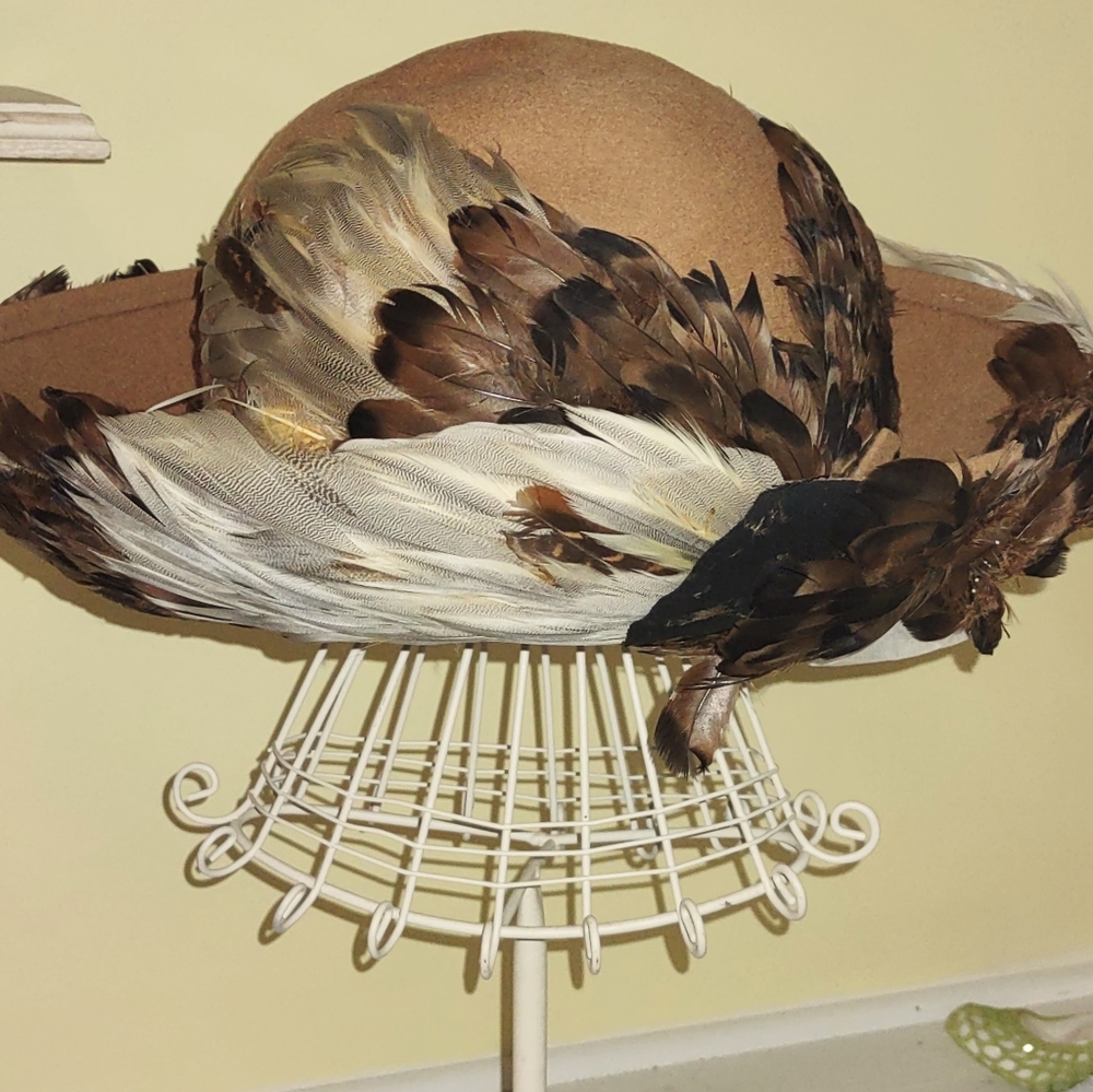 Feather Embellished Jack McConnell Wool Hat